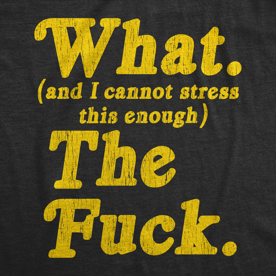 What And I Cannot Stress This Enough The Fuck Men's T Shirt