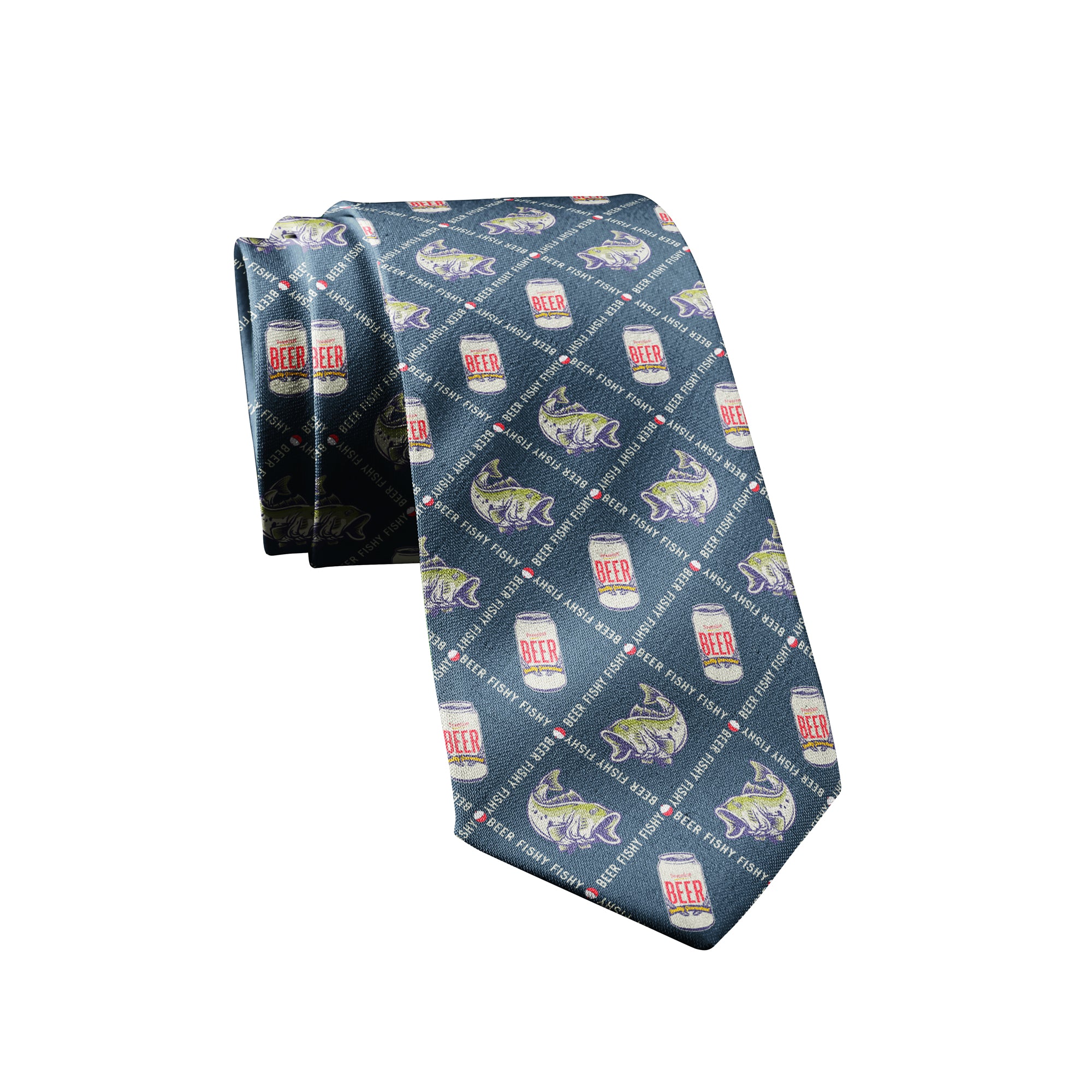 Funny Beer Fishy Beer Fishy Fishy Neck Tie Nerdy Father's Day Fishing Tee