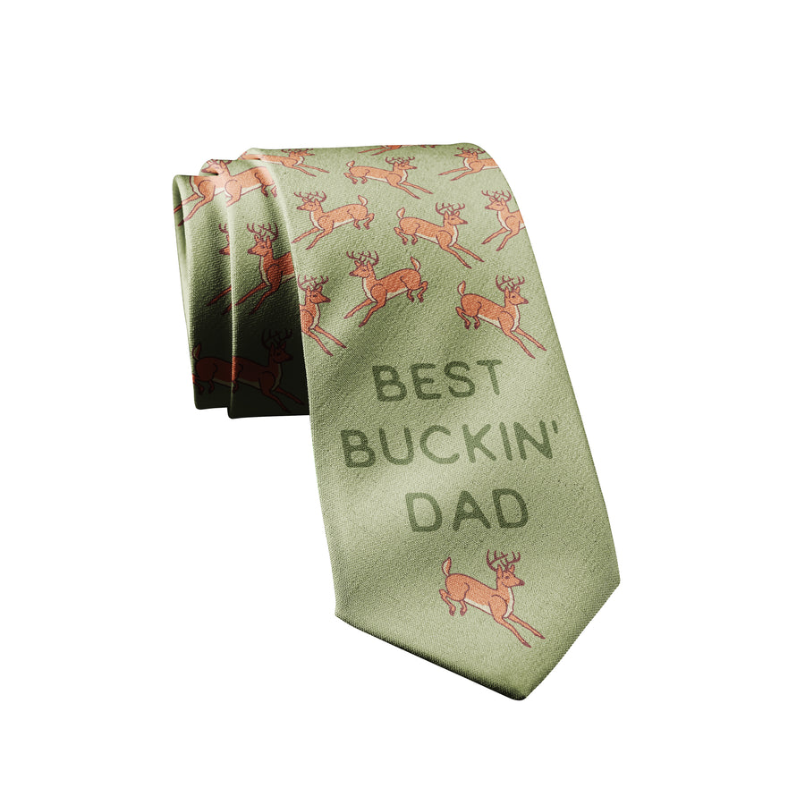 Funny Buckin Dad Best Buckin Dad Neck Tie Nerdy Father's Day Hunting Tee