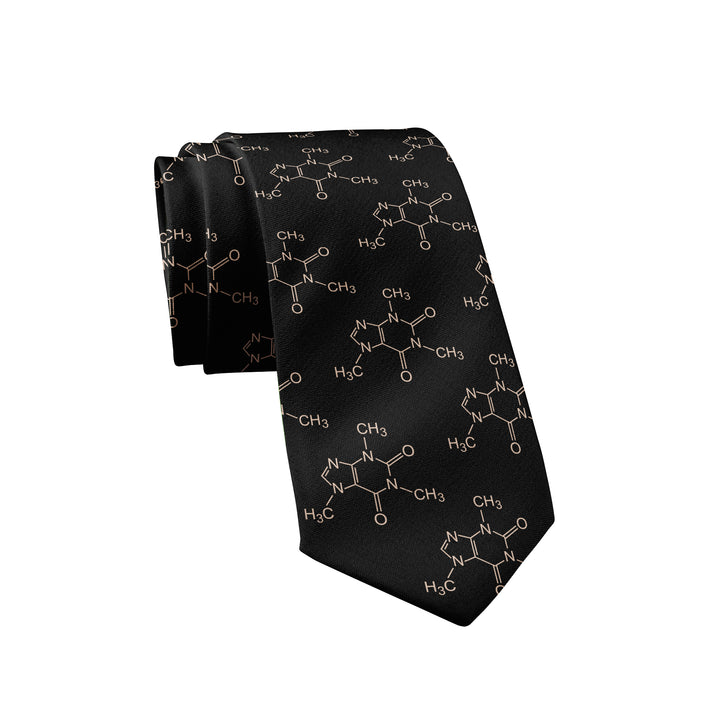 Funny Black Caffeine Molecules Nerdy Coffee Science Teacher Tee