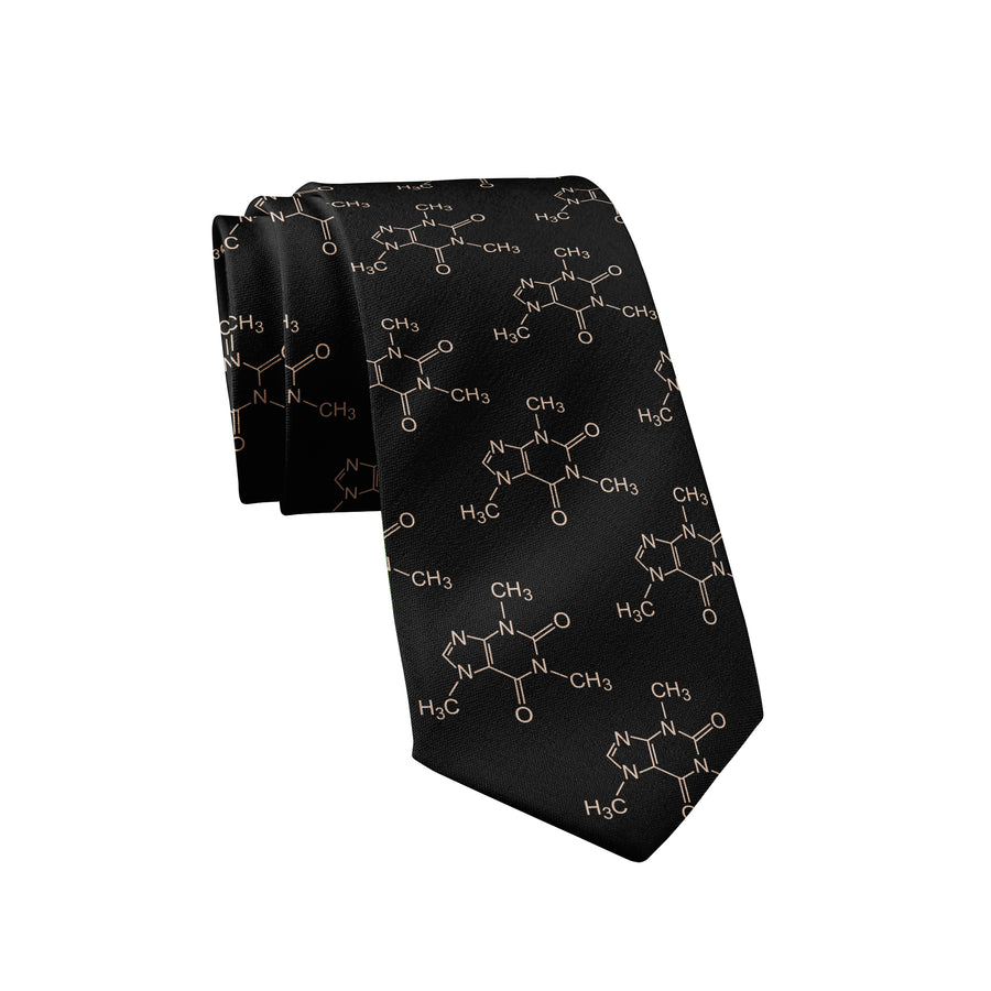 Funny Black Caffeine Molecules Nerdy Coffee Science Teacher Tee
