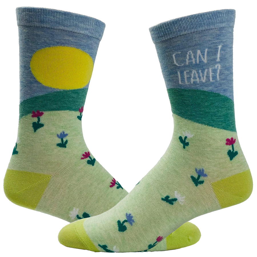Funny Multi Women's Can I Leave Sock Nerdy Introvert Tee