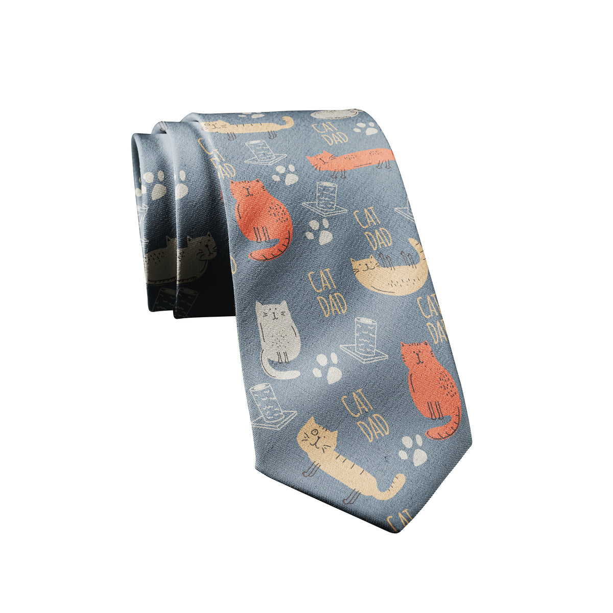Funny Cat Dad Cat Dad Neck Tie Nerdy Father&#39;s Day Cat Tee