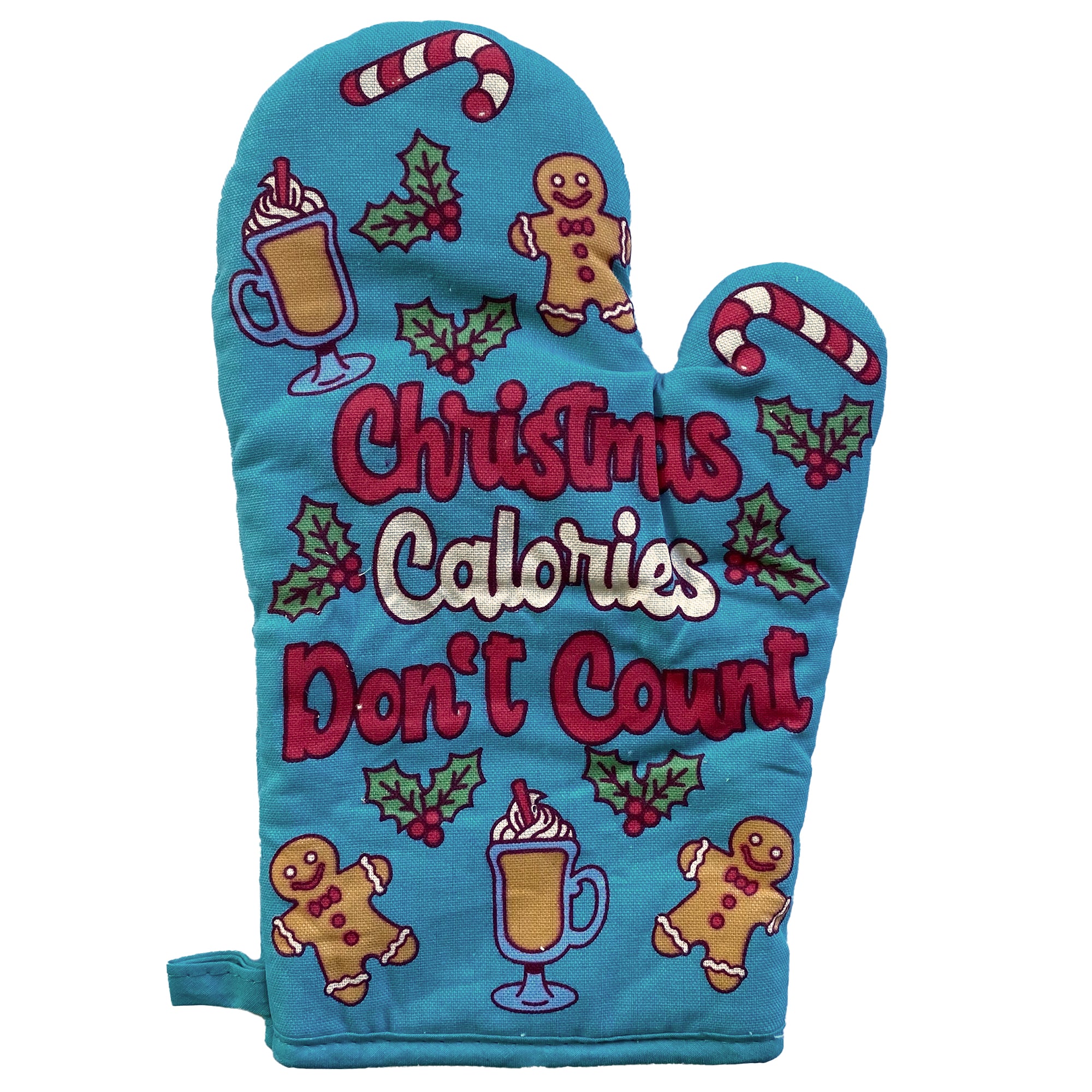 Funny Blue Christmas Calories Don't Count Nerdy Christmas Food Tee