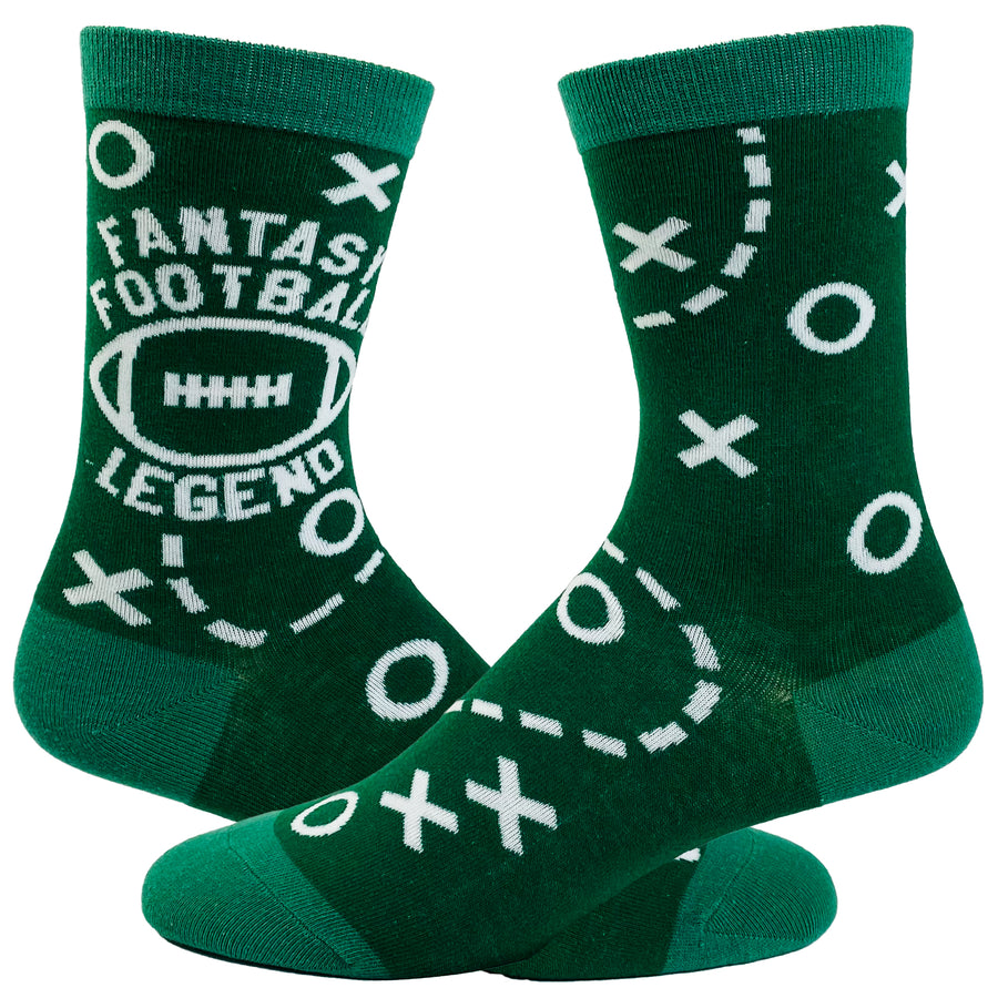 Funny FF Legend Mens Fantasy Football Legend Sock Nerdy Father's Day Football Tee