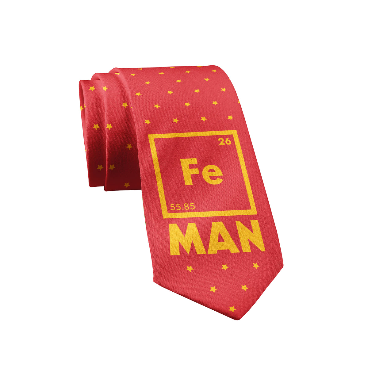 Funny Red FE Man Neck Tie Nerdy Science TV &amp; Movies Tee
