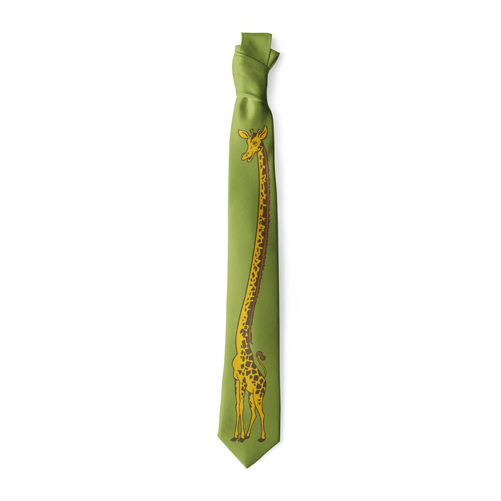 Funny Green Giraffe Neck Tie Nerdy Animal Tee