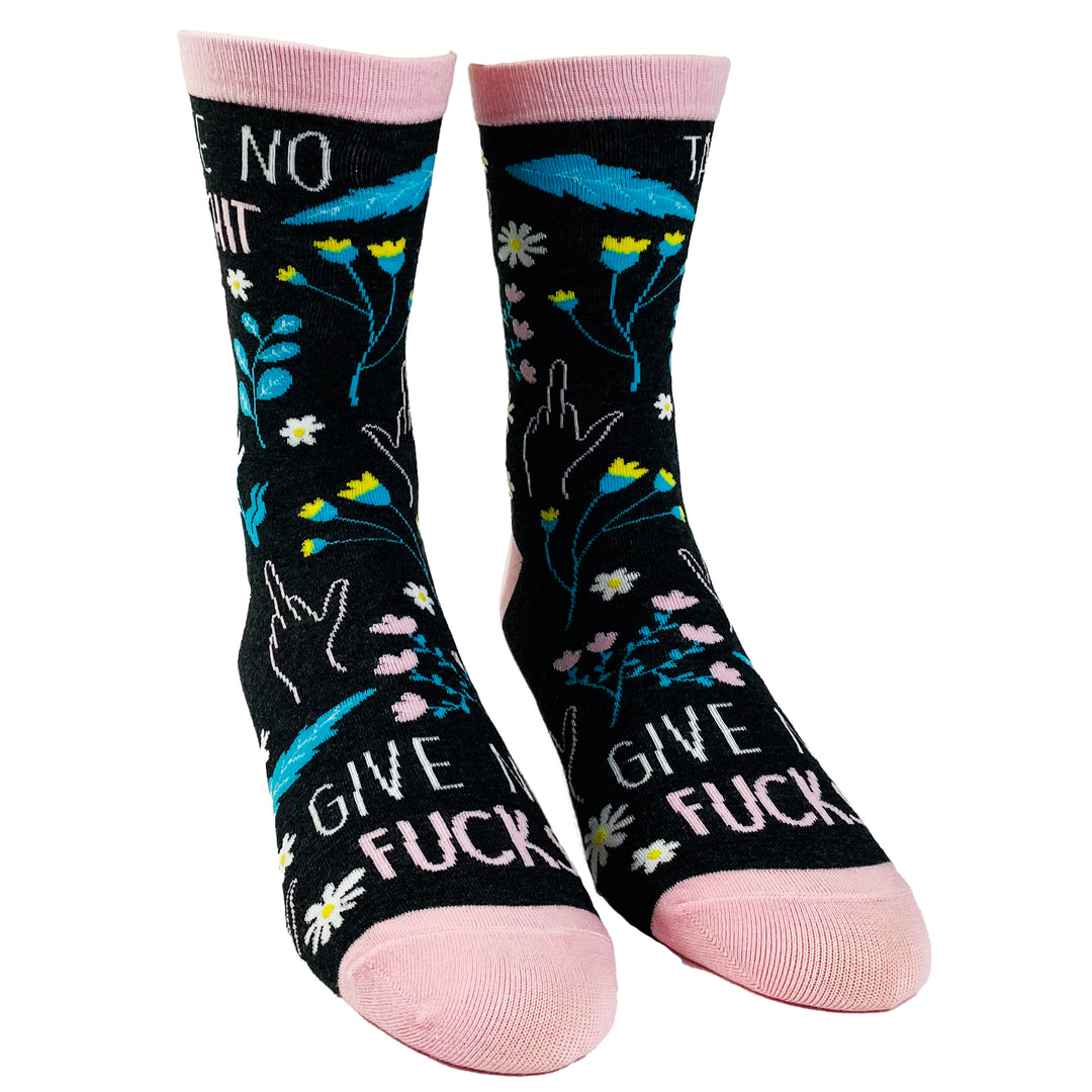 Funny Take No Women's Take No Shit Give No Fucks Sock Nerdy Sarcastic Tee