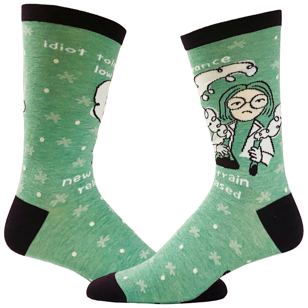 Funny Idiot Tolerance Men's Idiot Tolerance Low Sock Nerdy Sarcastic Science Tee