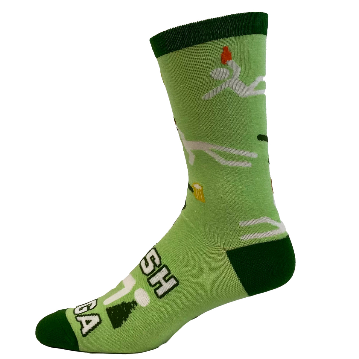 Men&#39;s Irish Yoga Socks Funny St. Patrick&#39;s Day Drinking Party Novelty Footwear