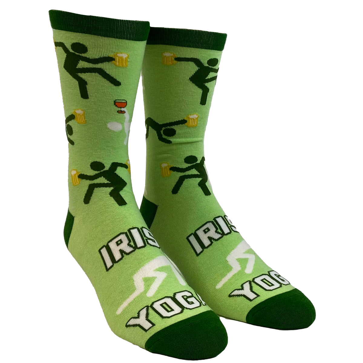 Men&#39;s Irish Yoga Socks Funny St. Patrick&#39;s Day Drinking Party Novelty Footwear
