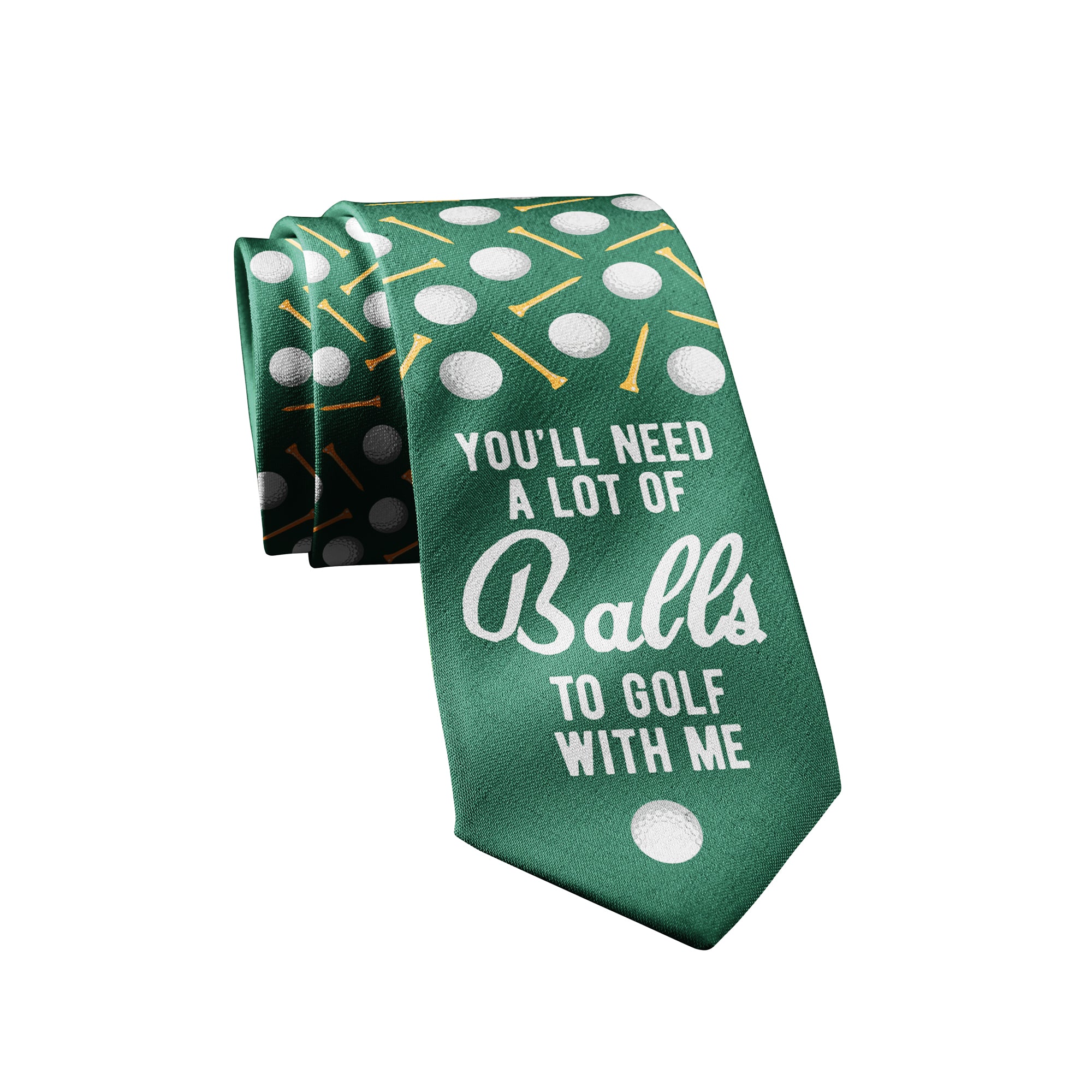 Funny Lot of Balls You'll Need A Lot Of Balls To Golf With Me Neck Tie Nerdy Father's Day Golf Tee