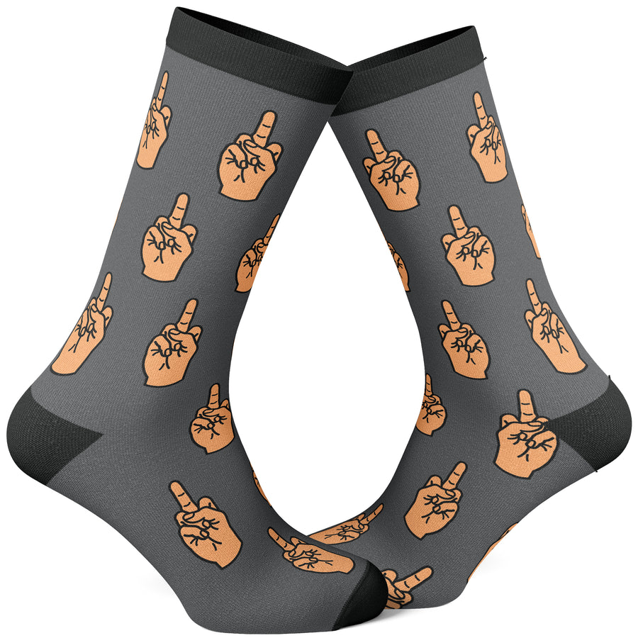 Funny Middle Finger Mens Middle Finger Sock Nerdy Sarcastic Tee