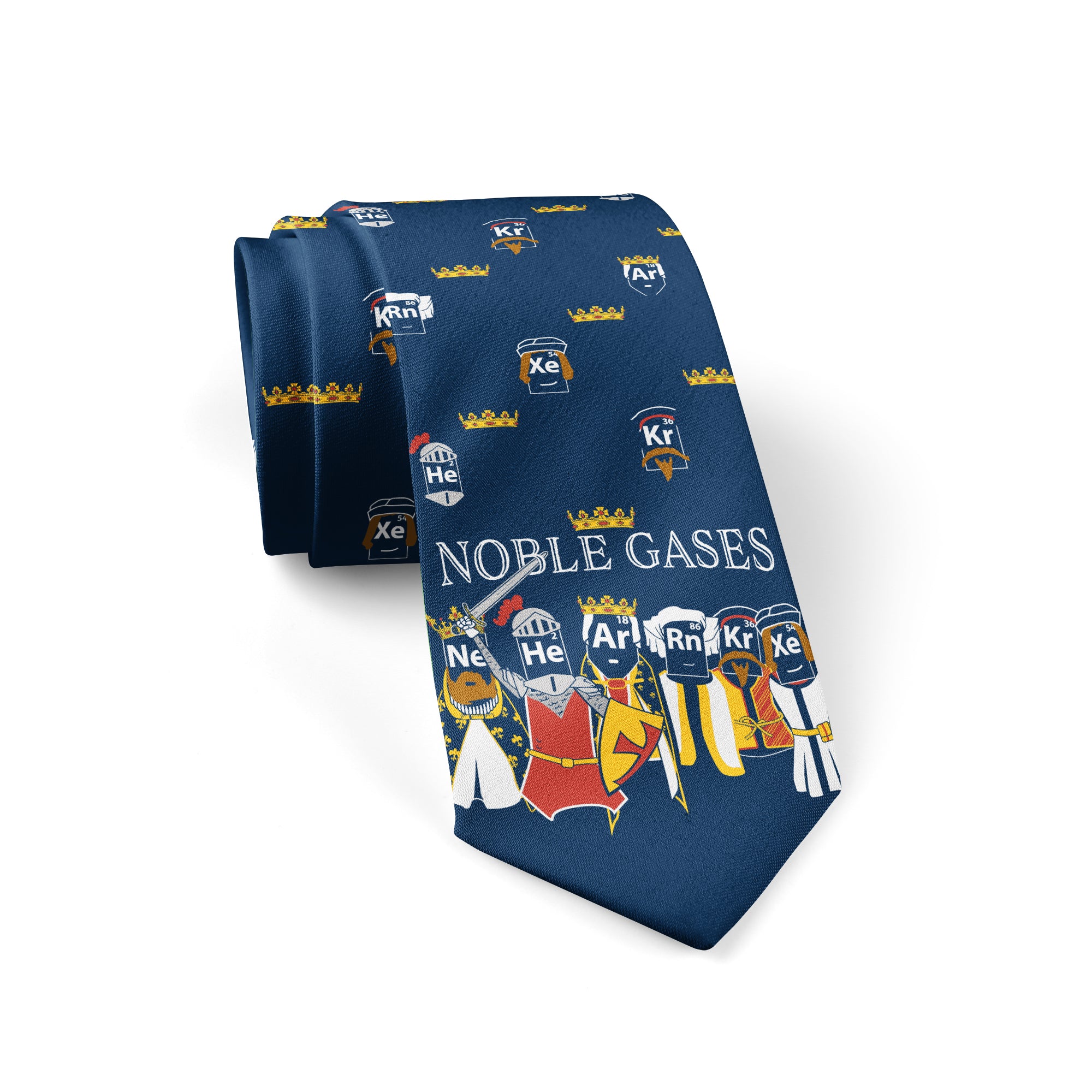 Funny Navy Noble Gases Neck Tie Nerdy Science Tee