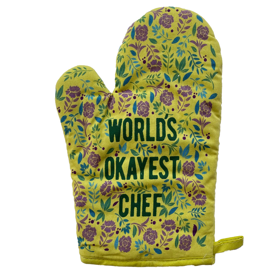 Funny Yellow World's Okayest Chef Nerdy Sarcastic Tee