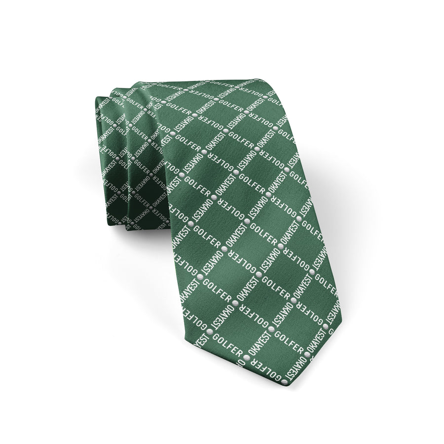 Funny Okayest Golfer Okayest Golfer Neck Tie Nerdy Father's Day Golf Okayest Tee