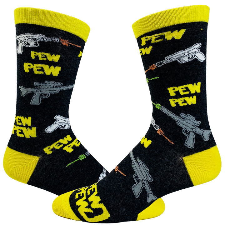 Funny Black Men's Pew Pew Sock Nerdy Nerdy Tee