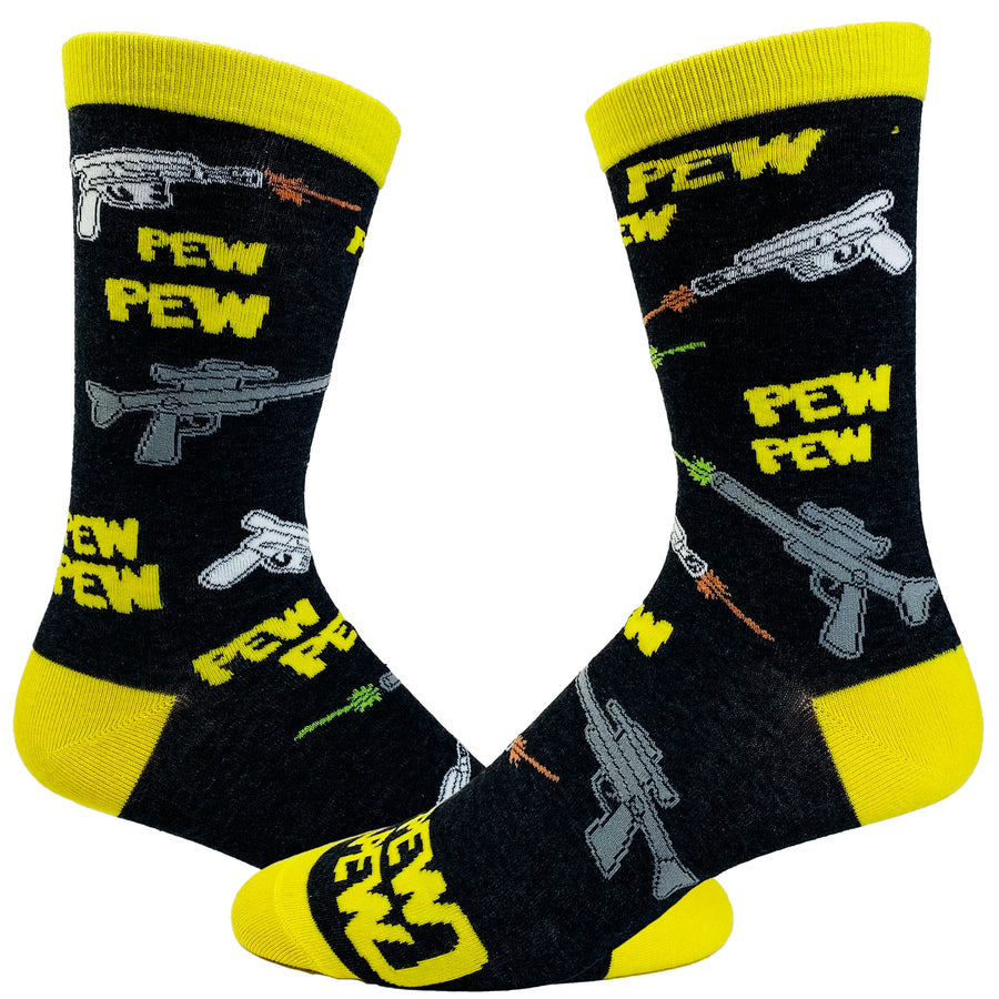 Funny Black Men's Pew Pew Sock Nerdy Nerdy Tee