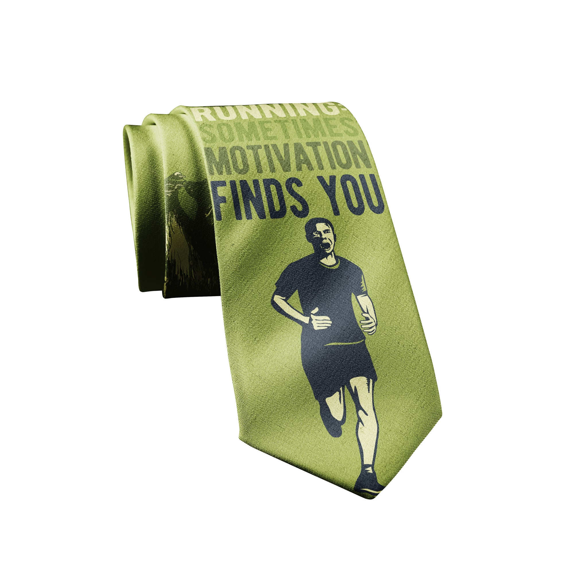 Funny Running Bear Running: Sometimes Motivation Finds You Bear Neck Tie Nerdy Father's Day Camping Fitness Tee