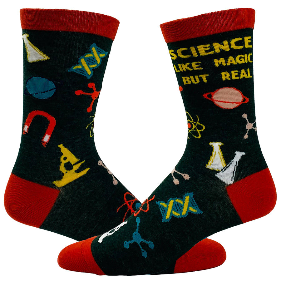 Funny Science like Magic Men's Science Like Magic But Real Sock Nerdy Science Tee