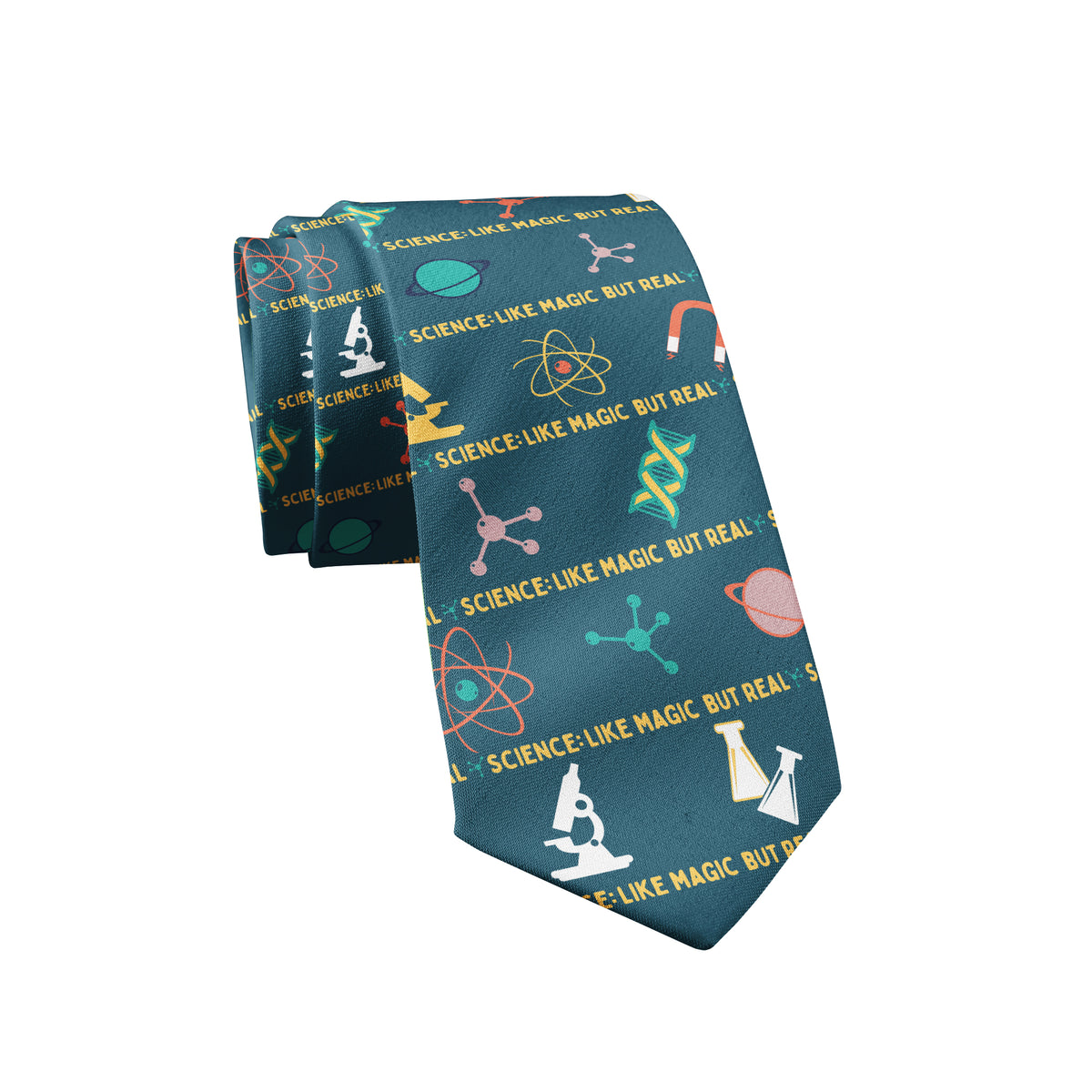 Funny Green Science Like Magic But Real Neck Tie Nerdy Science Unicorn Tee