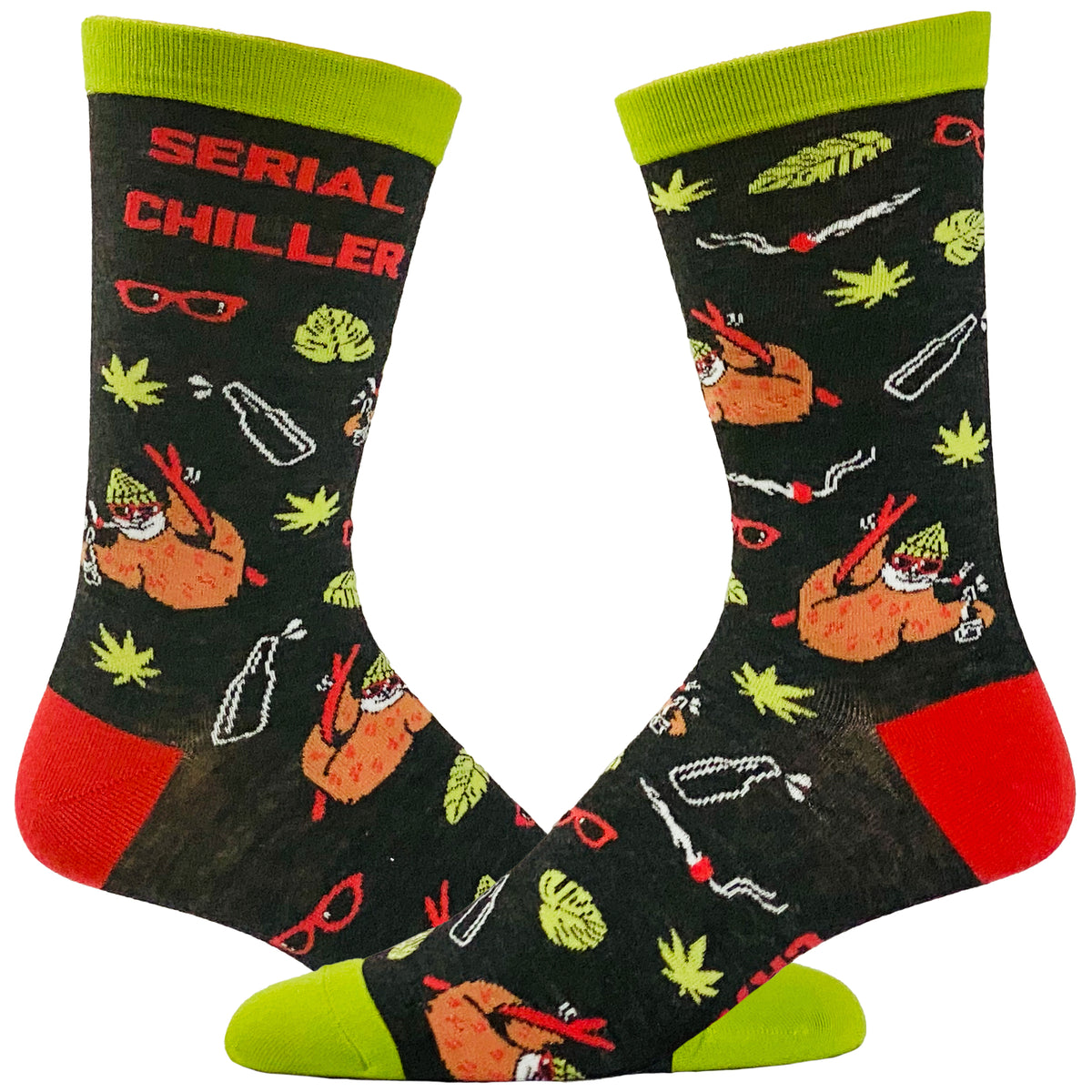 Funny Black Men&#39;s Serial Chiller Sock Nerdy 420 Animal Introvert Tee