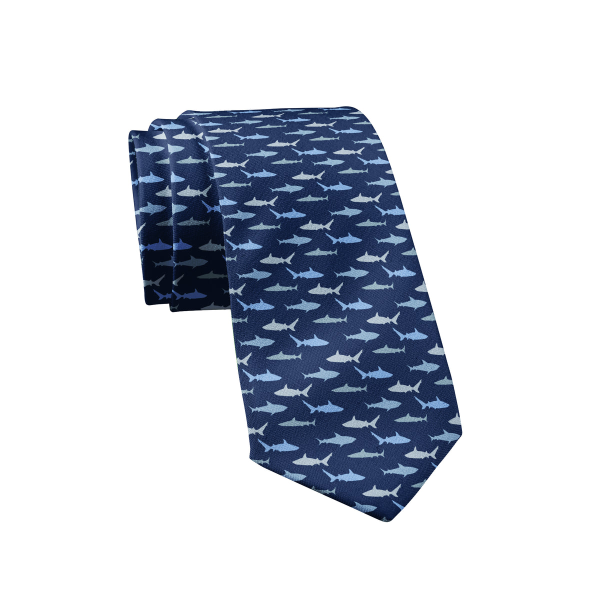 Funny Navy Sharks Neck Tie Nerdy Shark Week Tee