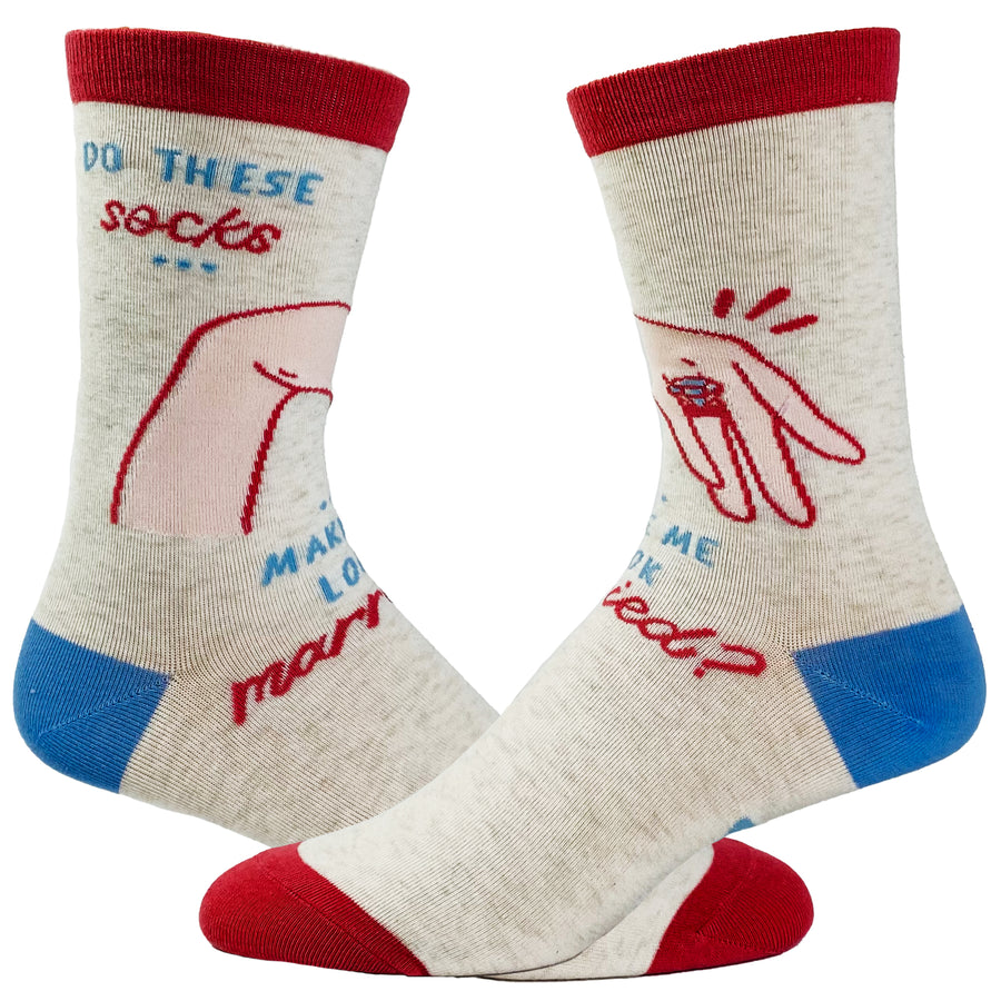 Funny Look Married Women's Do These Socks Make Me Look Married Sock Nerdy Wedding Tee