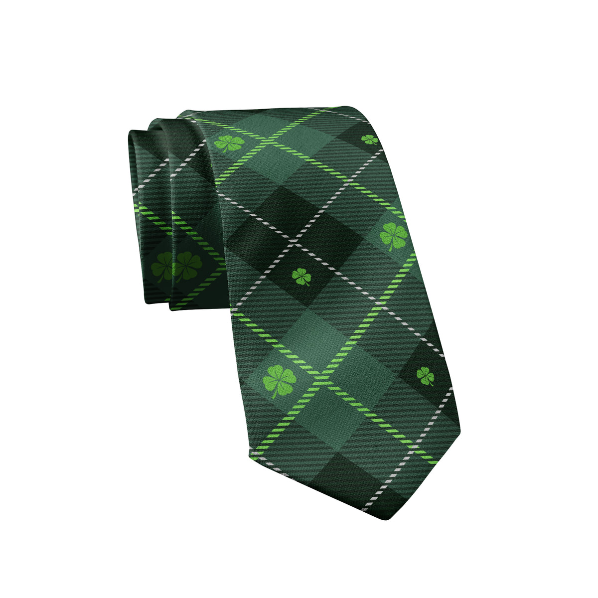 Funny Green St. Patrick&#39;s Day Plaid Neck Tie Nerdy Saint Patrick&#39;s Day Tee