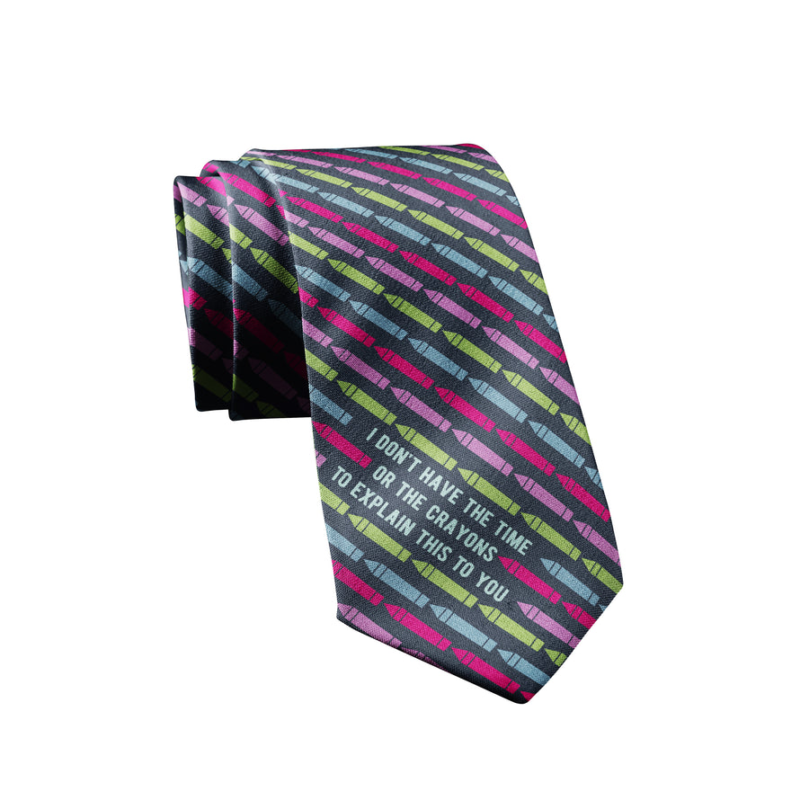 Funny Navy I Don't Have The Time Or The Crayons To Explain This To You Neck Tie Nerdy Tee