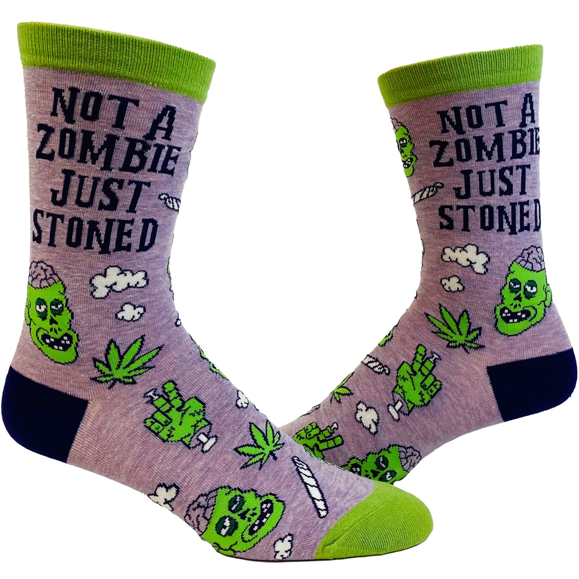 Funny Stoned Women's Not A Zombie Just Stoned Sock Nerdy 420 Zombie Tee