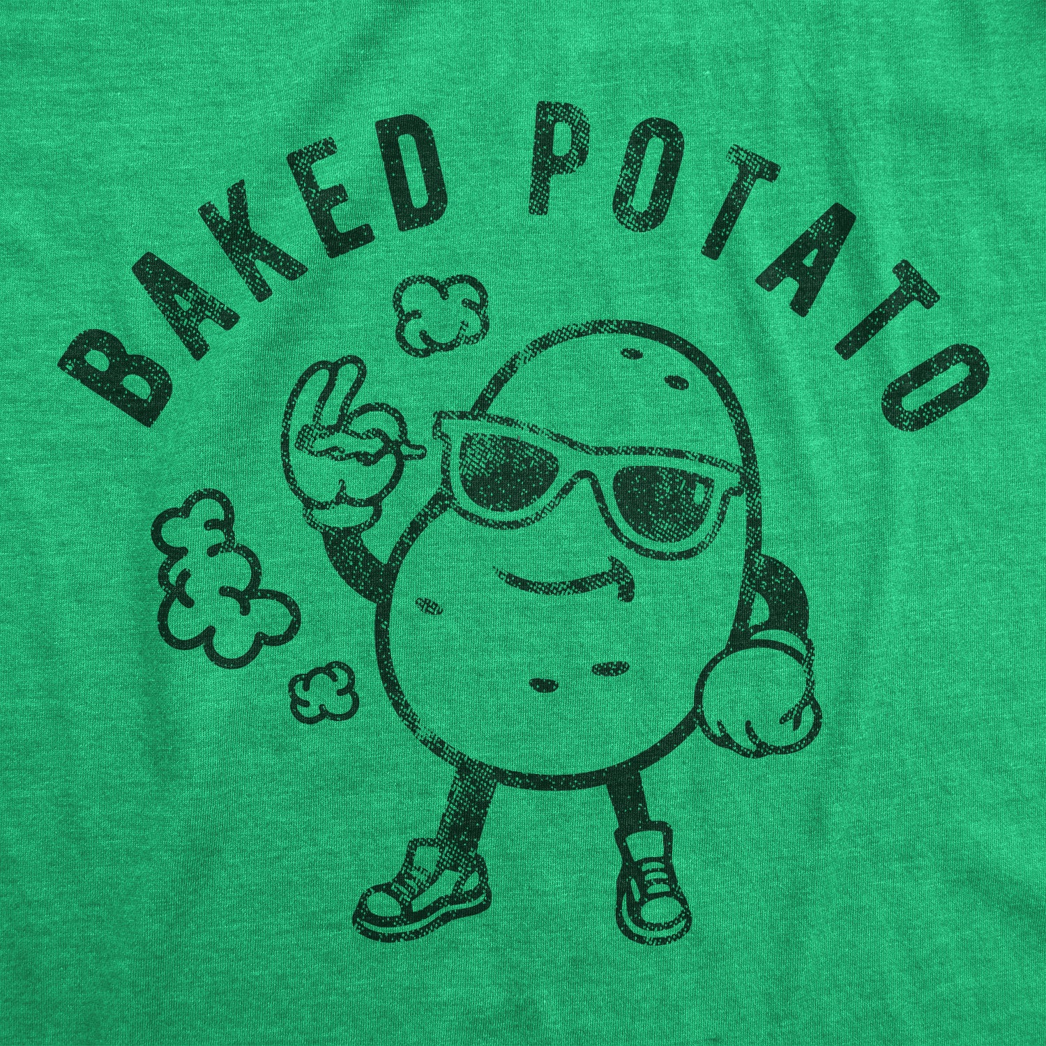 Funny Heather Green Baked Potato Mens T Shirt Nerdy 420 Food Tee