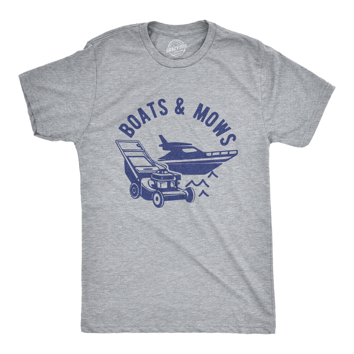 Funny Light Heather Grey - Boats and Mows Boats And Mows Mens T Shirt Nerdy Father&#39;s Day TV &amp; Movies Tee