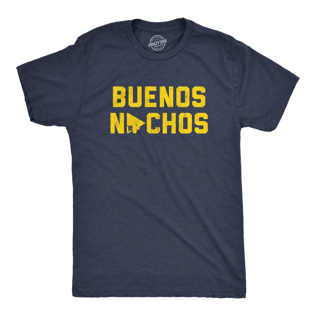 Funny Heather Navy Buenos Nachos Mens T Shirt Nerdy Cinco De Mayo Food Tee