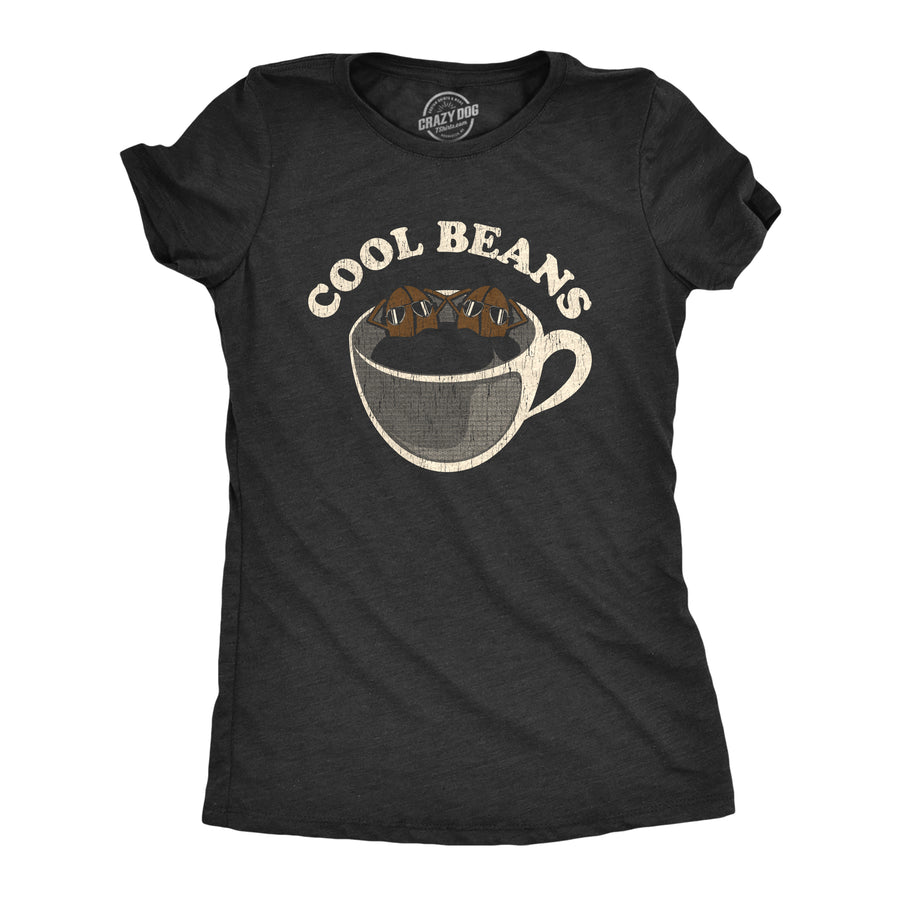Funny Heather Black Cool Beans Womens T Shirt Nerdy Coffee Tee