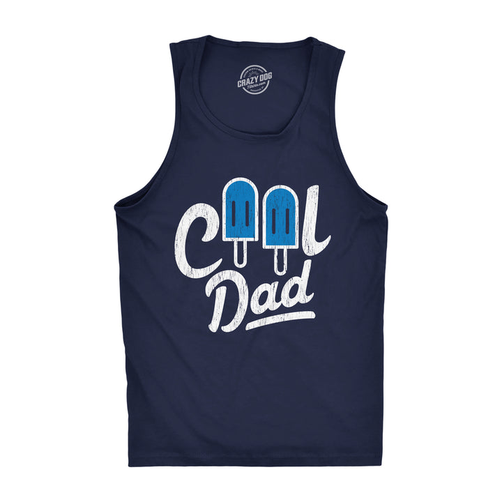 Funny Navy Cool Dad Popsicle Mens Tank Top Nerdy Father's Day Tee