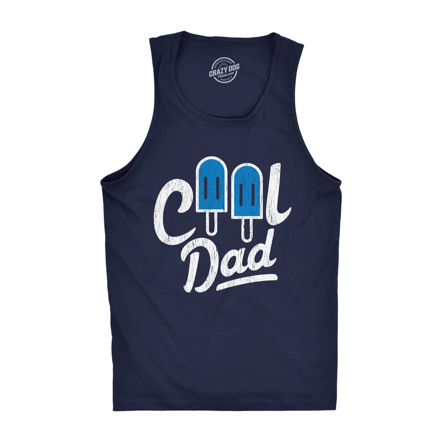 Funny Navy Cool Dad Popsicle Mens Tank Top Nerdy Father's Day Tee