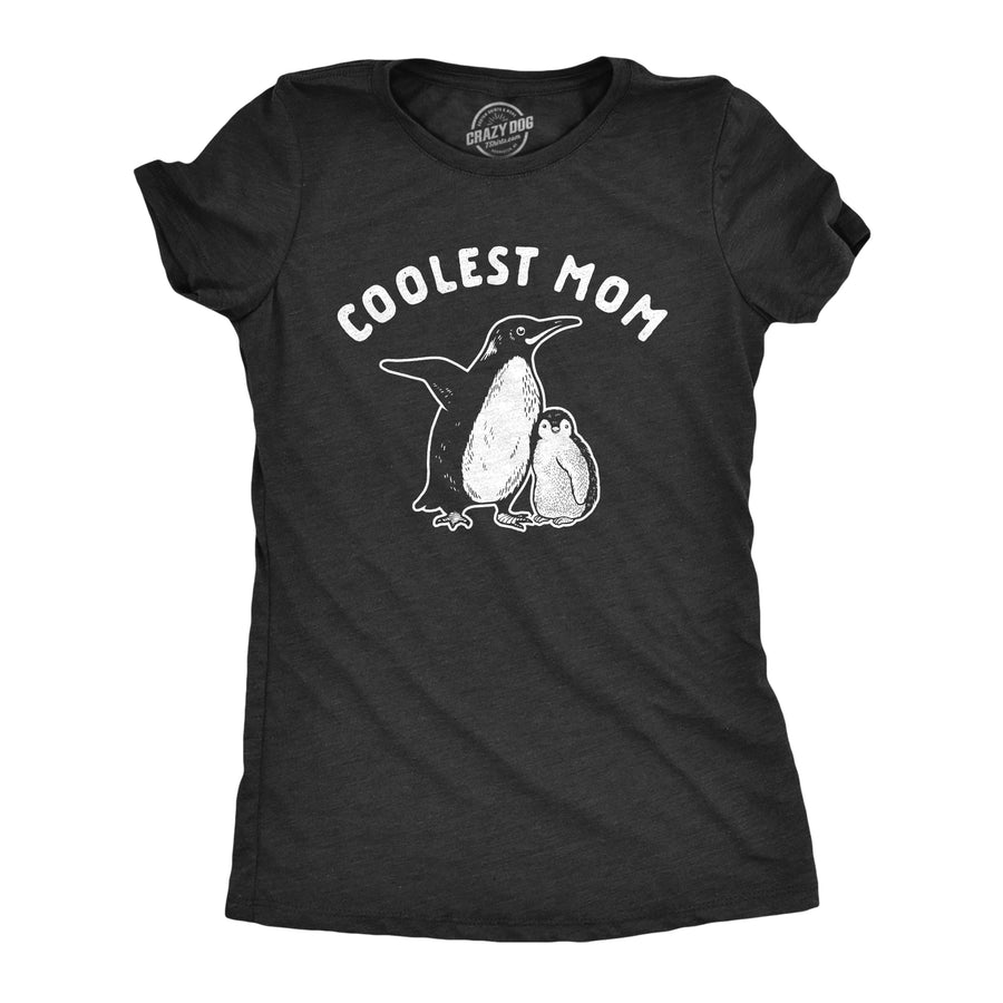 Funny Heather Black Coolest Mom Womens T Shirt Nerdy Mother's Day Animal Tee