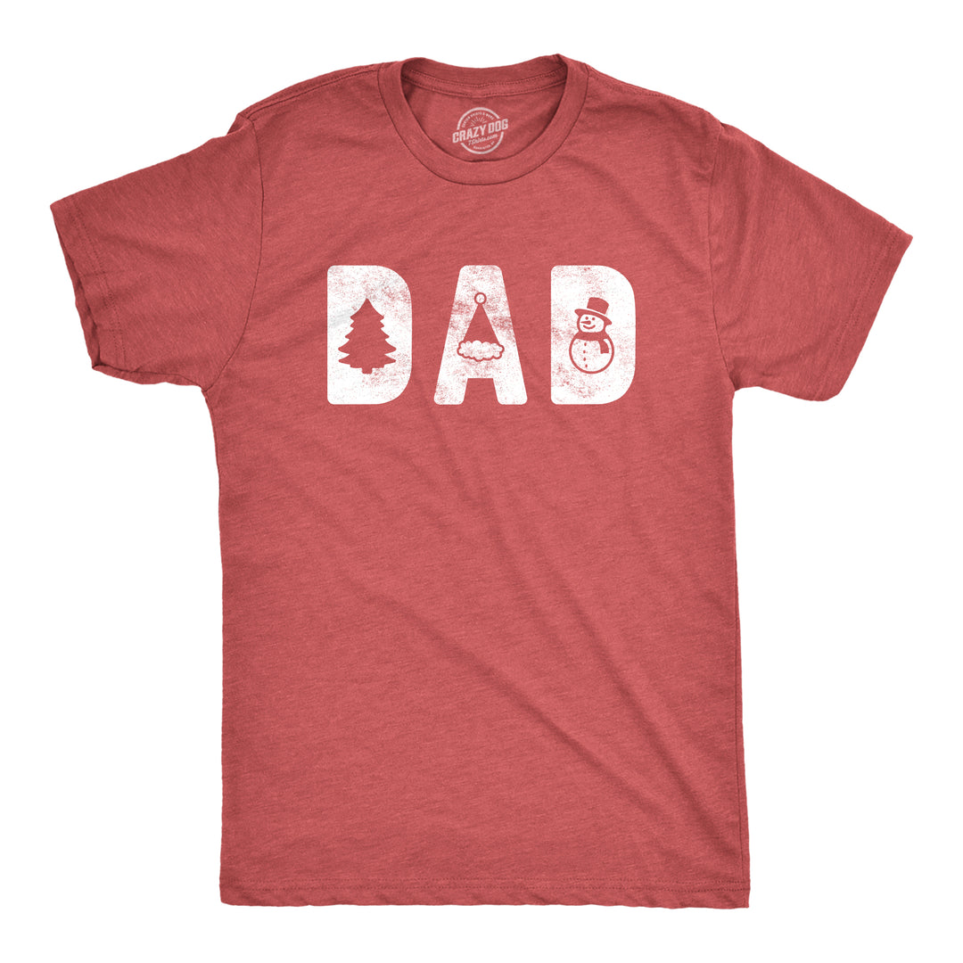 Funny Heather Red - Dad Dad Christmas Mens T Shirt Nerdy Christmas Tee