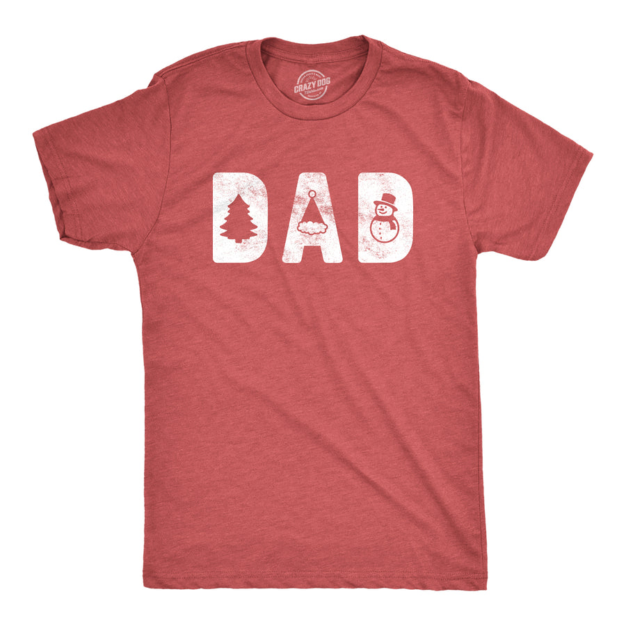 Funny Heather Red - Dad Dad Christmas Mens T Shirt Nerdy Christmas Tee