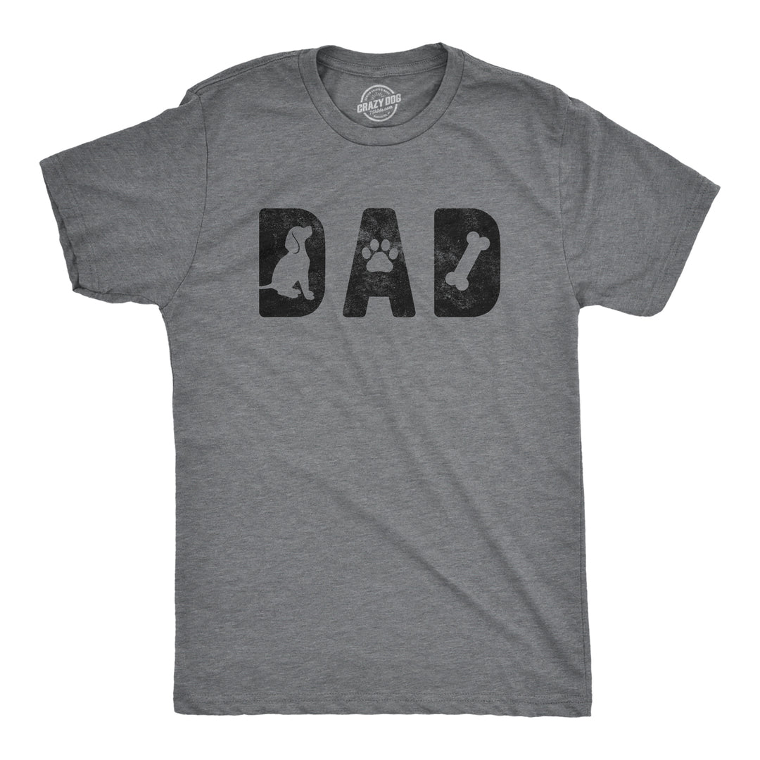 Funny Dark Heather Grey Dad Dog Mens T Shirt Nerdy Dog Tee