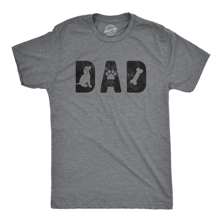 Funny Dark Heather Grey Dad Dog Mens T Shirt Nerdy Dog Tee