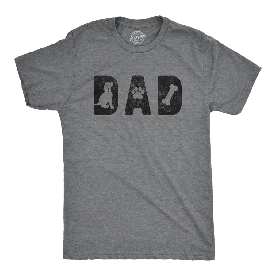 Funny Dark Heather Grey Dad Dog Mens T Shirt Nerdy Dog Tee