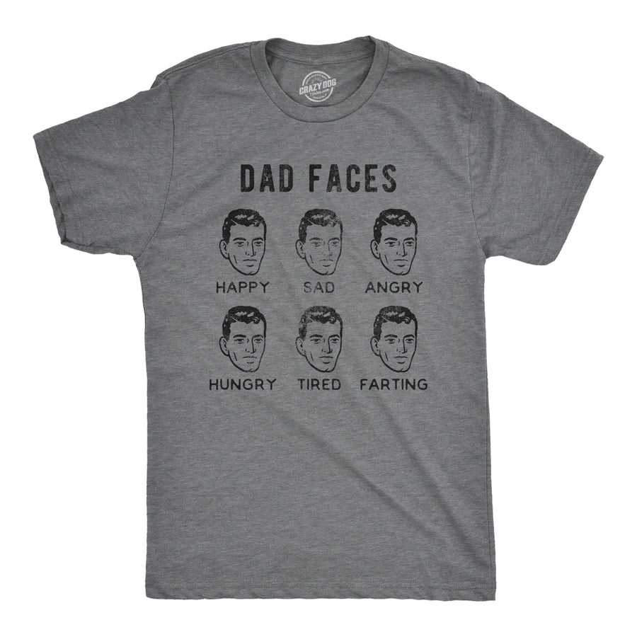 Funny Dark Heather Grey - Dad Faces Dad Faces Mens T Shirt Nerdy Father's Day Sarcastic Tee