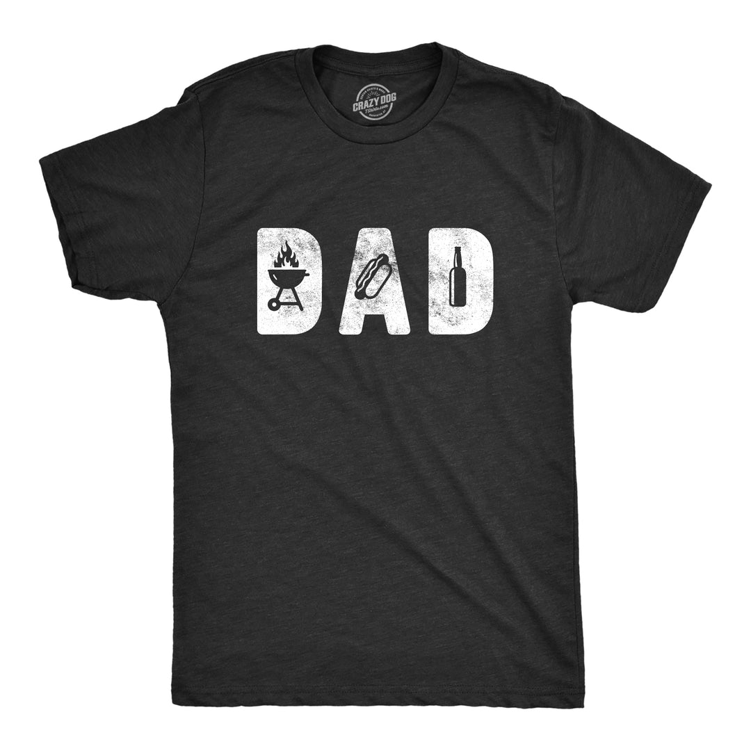 Funny Heather Black Dad Grill Mens T Shirt Nerdy Father's Day Food Tee