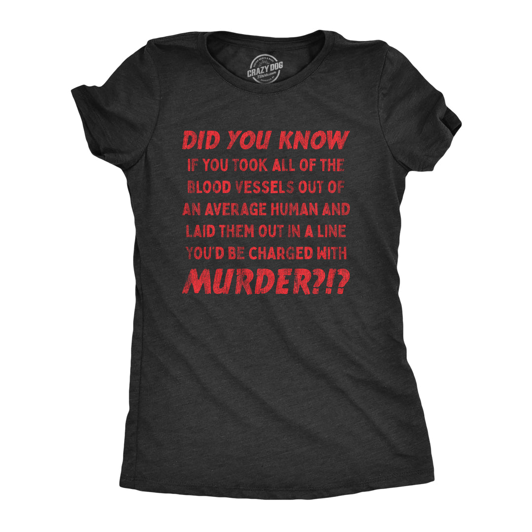 Funny Heather Black Charged With Murder Womens T Shirt Nerdy Halloween Tee