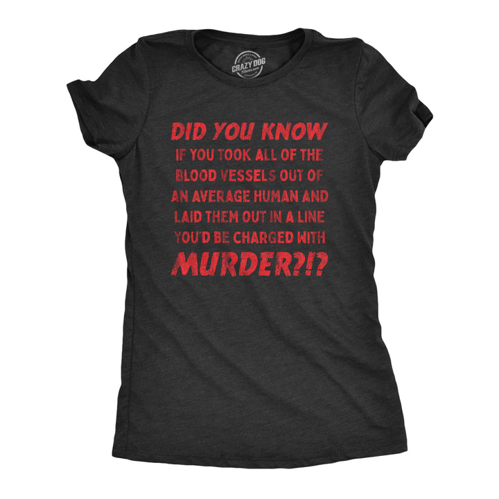 Funny Heather Black Charged With Murder Womens T Shirt Nerdy Halloween Tee