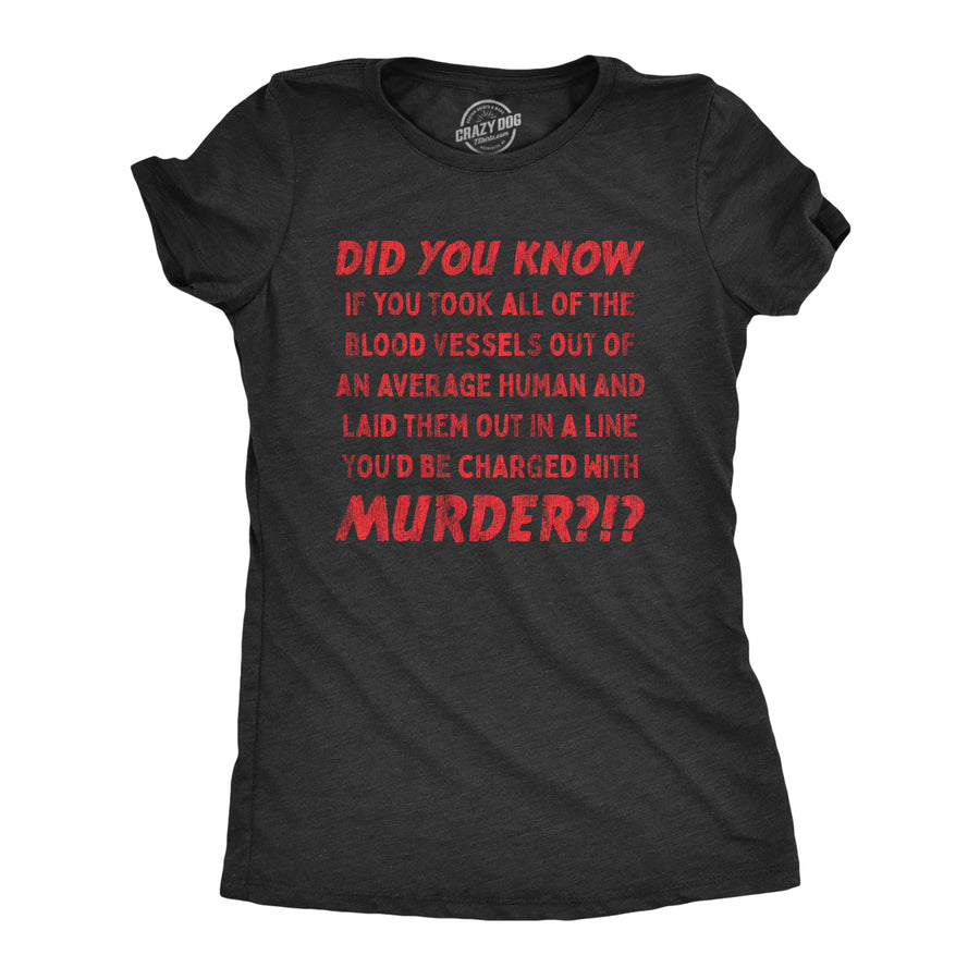 Funny Heather Black Charged With Murder Womens T Shirt Nerdy Halloween Tee