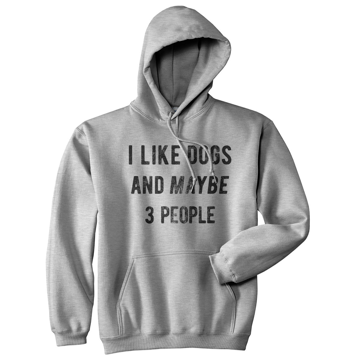 Funny Heather Grey - Dogs 3 People I Like Dogs And Maybe 3 People Hoodie Nerdy Dog Introvert Tee