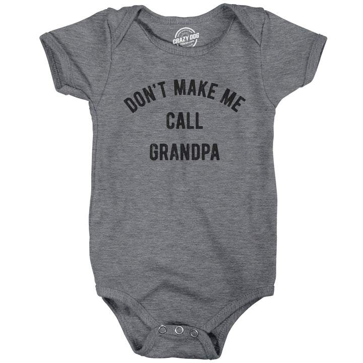 Funny Dark Heather Grey Don't Make Me Call Grandpa Onesie Nerdy Grandfather Tee